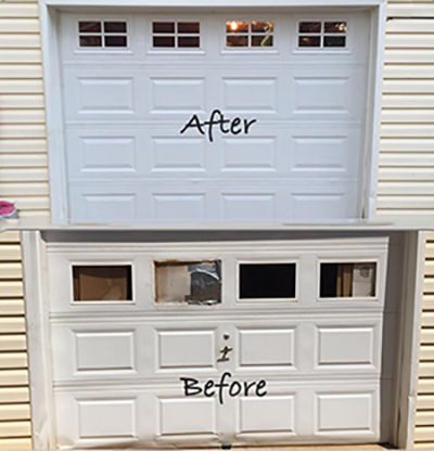 before and after garage door